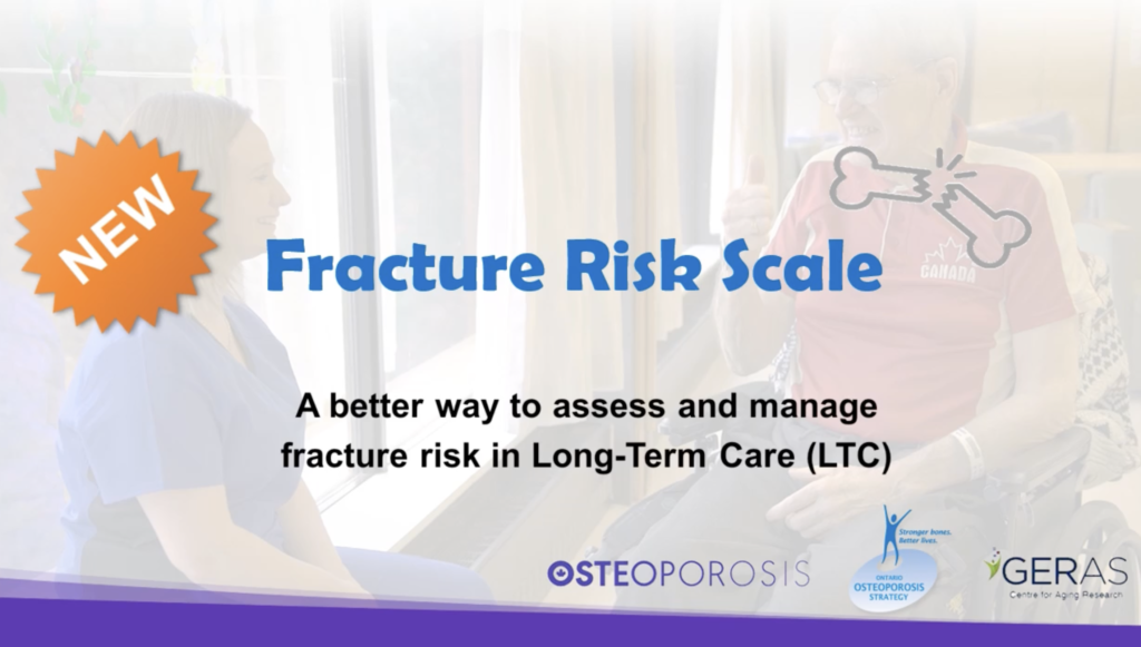 First slide of a presentation that reads the title "Fracture Risk Scale"